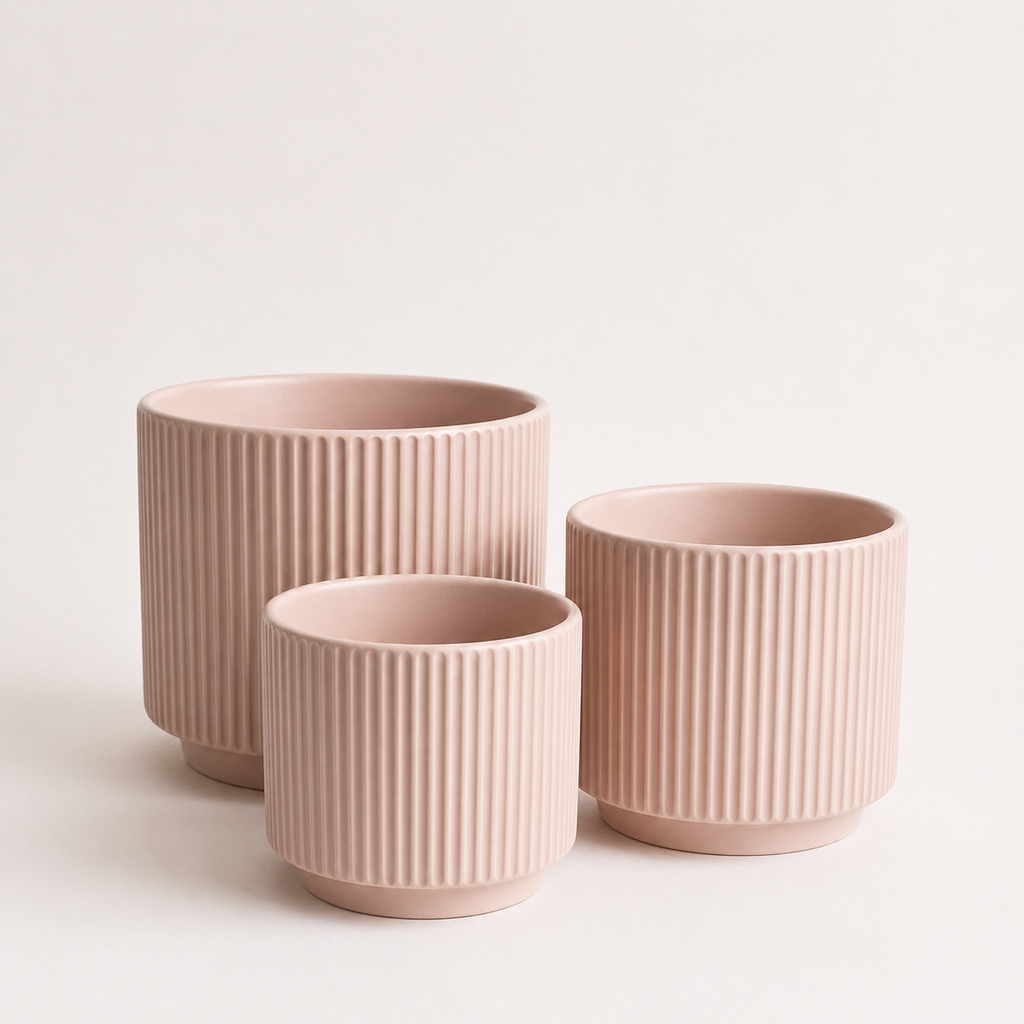 Portamacetero ceramica rosa - Diseño minimalista