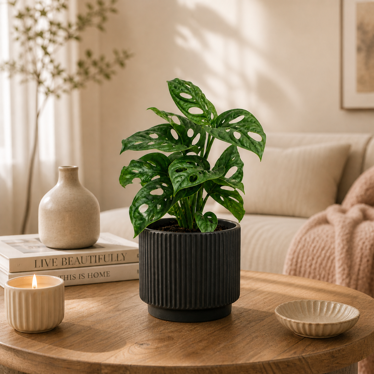 Regalo Día de la Madre - Monstera Adansonii Narrow + Macetero Deco + Despacho RM