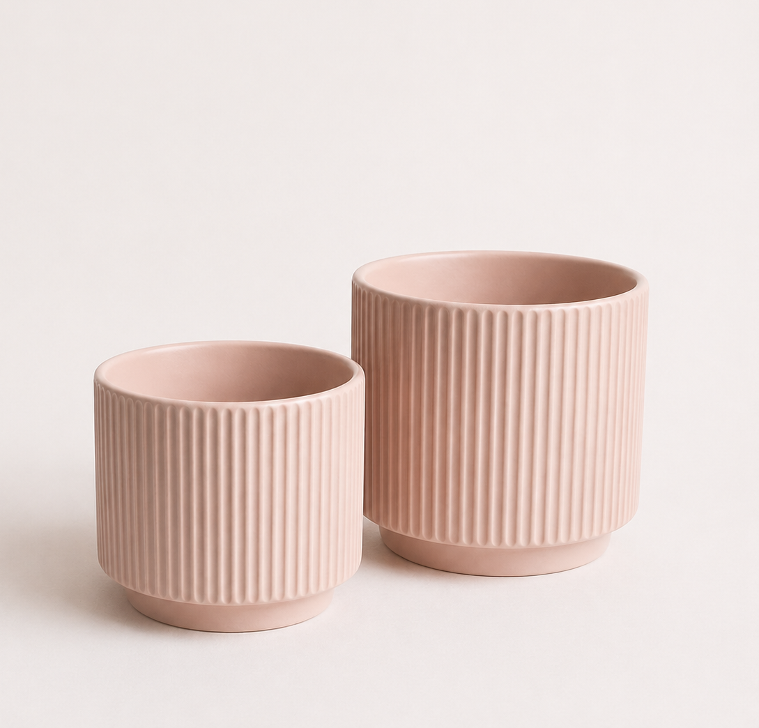 Portamacetero ceramica rosa - Diseño minimalista
