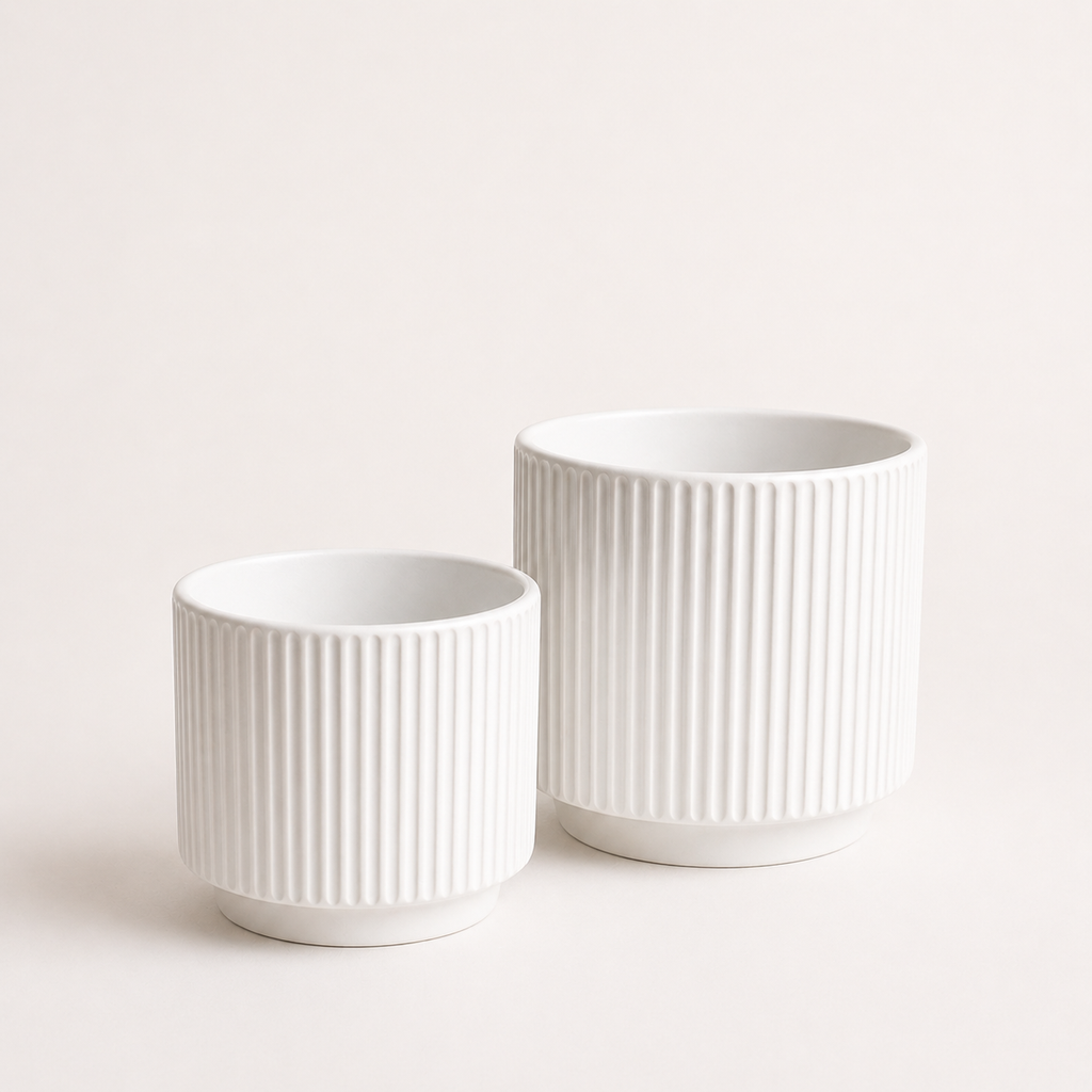Portamacetero ceramica blanco - Diseño minimalista